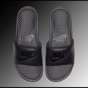 Nike Benassi JDI Slides (NEW) 343880 001 Triple Black Men Size 14
